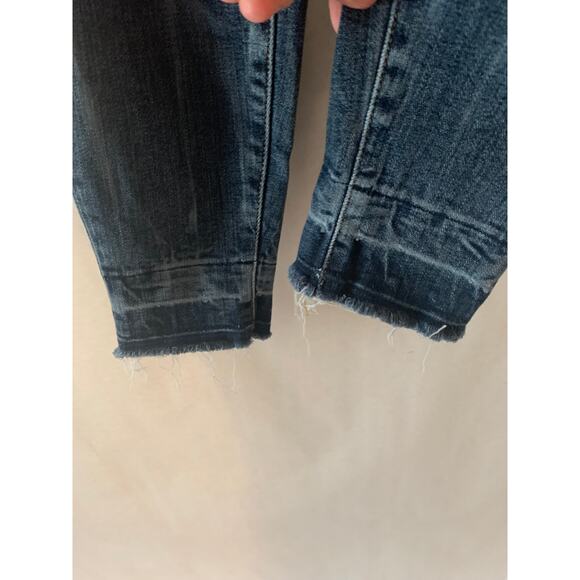 Good American Good Legs Distressed Raw Hem High Rise Skinny Straight Size 2 26 - Picture 3 of 12